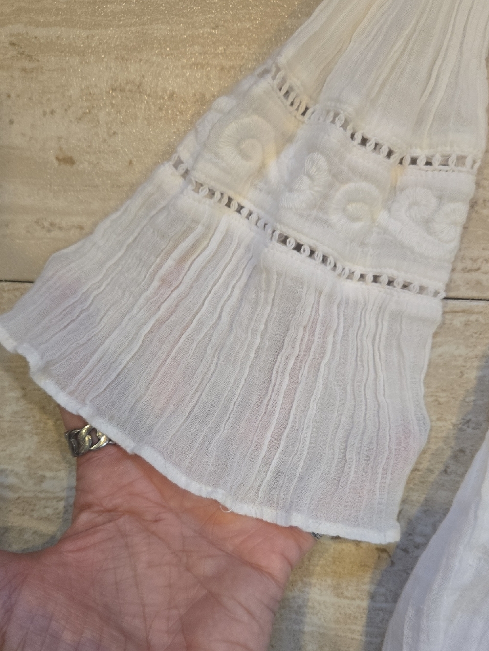 Lilly Pulitzer Sheer White Wide Sleeve Blouse - Picture 3 of 11